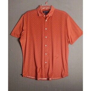 MIZZEN+MAIN Halyard Short Sleeve Shirt Men's Size L Red Clay Dot Aop- Excellent